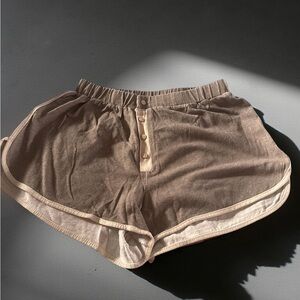 POL Tan Athletic Shorts with Elastic Waistband